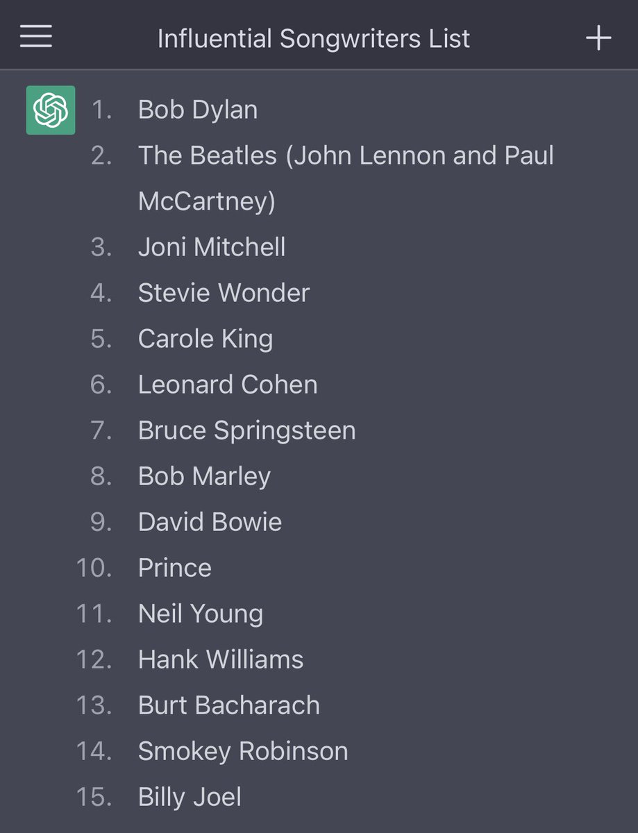 Top 15 most influential people according to Chat GPT 👇🏻

Do you agree?

#ChatGPT #top15