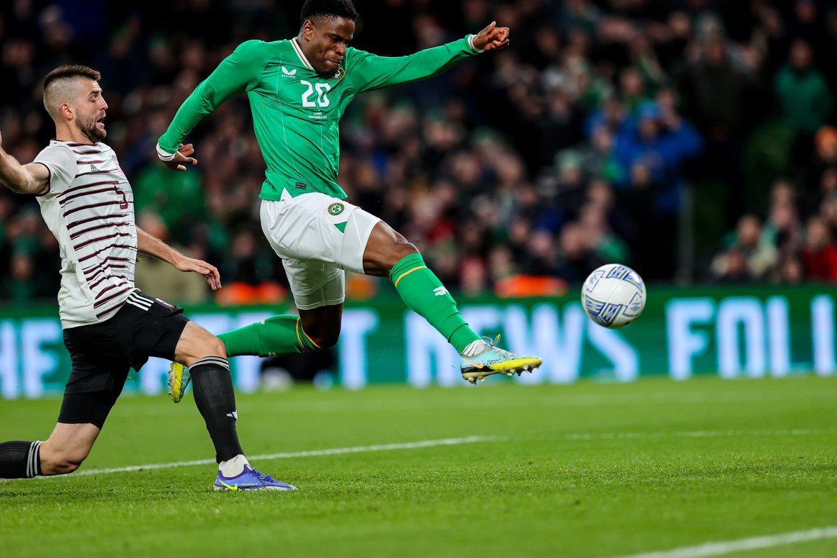 Ogbene On, Ogbene Goal.. Instant impact from Brand Ambassador @EdozieOgbene 💚 All while rocking the new Ireland Home Kit 🔥 #BA #COYBIG #TheHeartOfSport @FAIreland