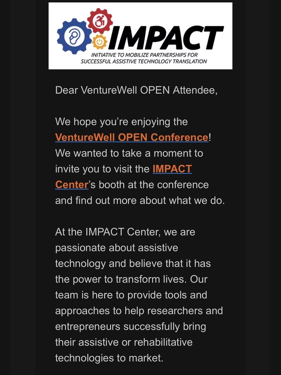 idea_2_IMPACT's tweet photo. Thank you to all who came out to our session at #VWOPEN23 this evening!

We had some incredible discussions around how to leverage research to support entrepreneurs, the heart and soul of The IMPACT Center!

See you tomorrow! @venturewell https://t.co/RCR7dBuds7 https://t.co/ARpAOnk8fy