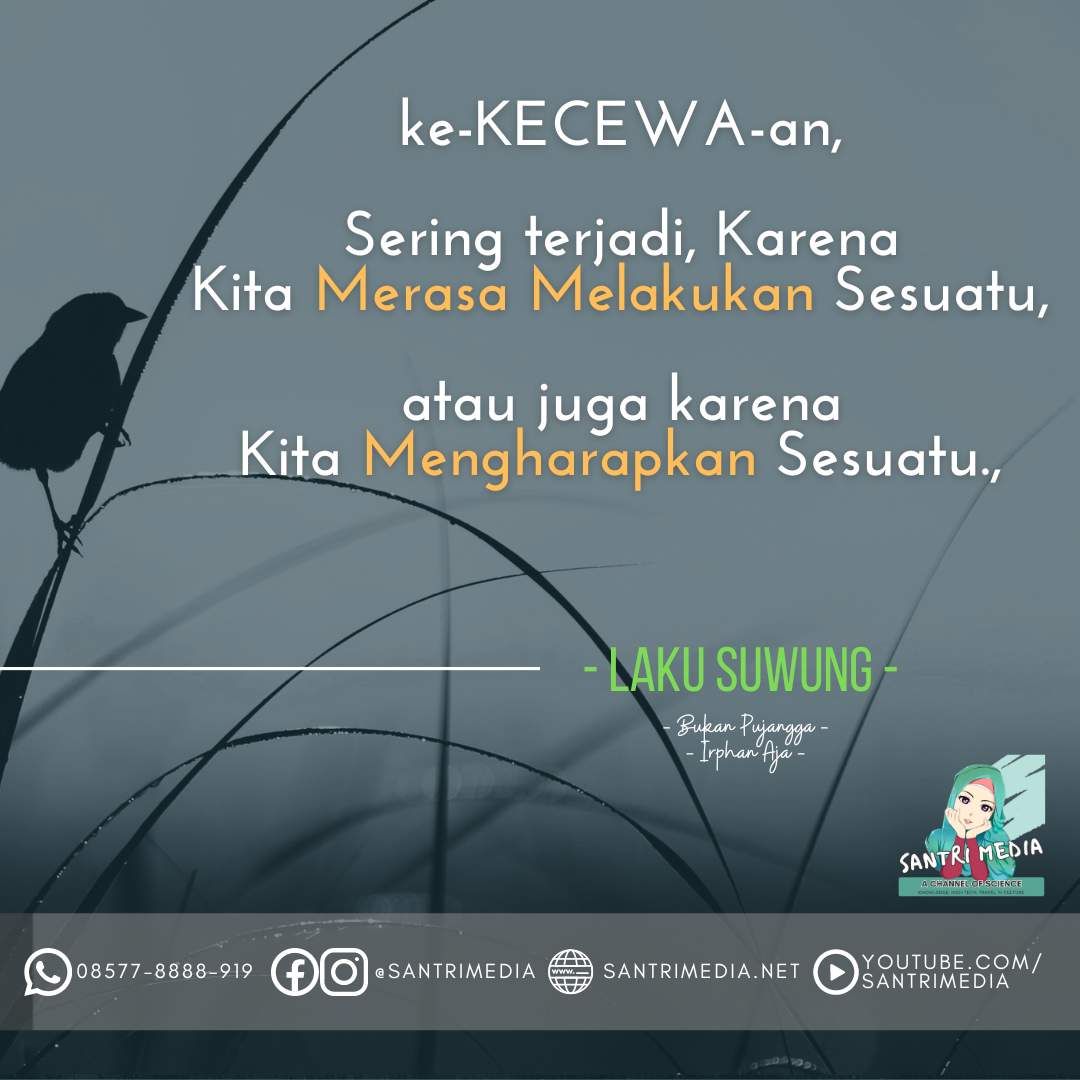 Suwung ing Pamrih
Rena ing Penggalih

santrimedia.net
#Ramadan #quoteoftheday