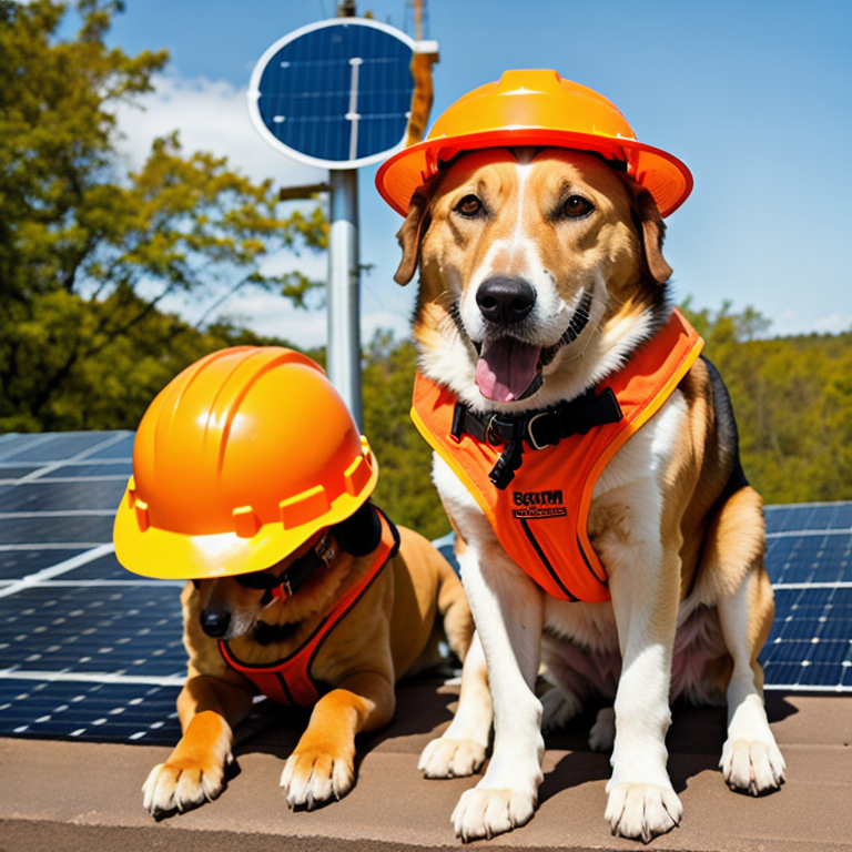 solarinstall's tweet photo. Installing solar panels doesn't have to be ruff. We make it simple!

> Follow us for more daily #solarart #digitalart #uniqueconcepts #aiart
> Art generated using #stablediffusion

#ai #midjourney #midjourneyart #chatgpt #solar #solarenergy #solarpower #solarpanels https://t.co/91e7eq7Qv9