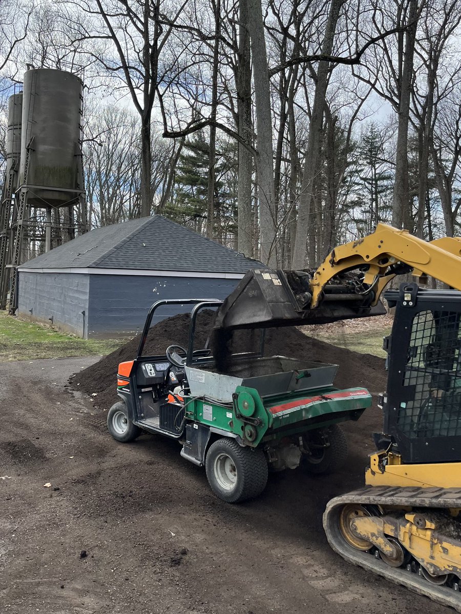 Late February application of compost to wear areas and cart paths ends is working great.