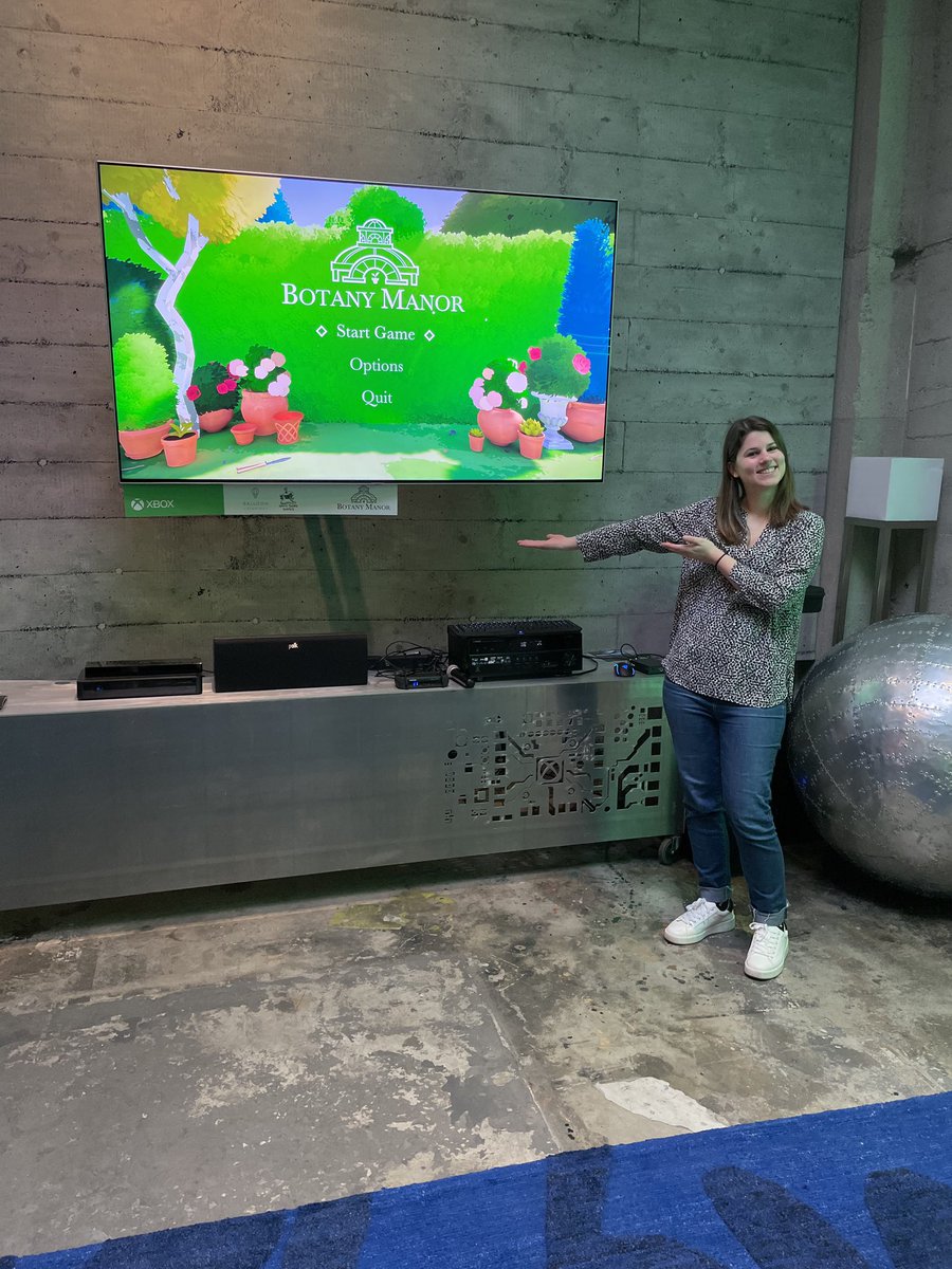 Balloon Studio’s Laure De May showing off Botany Manor.