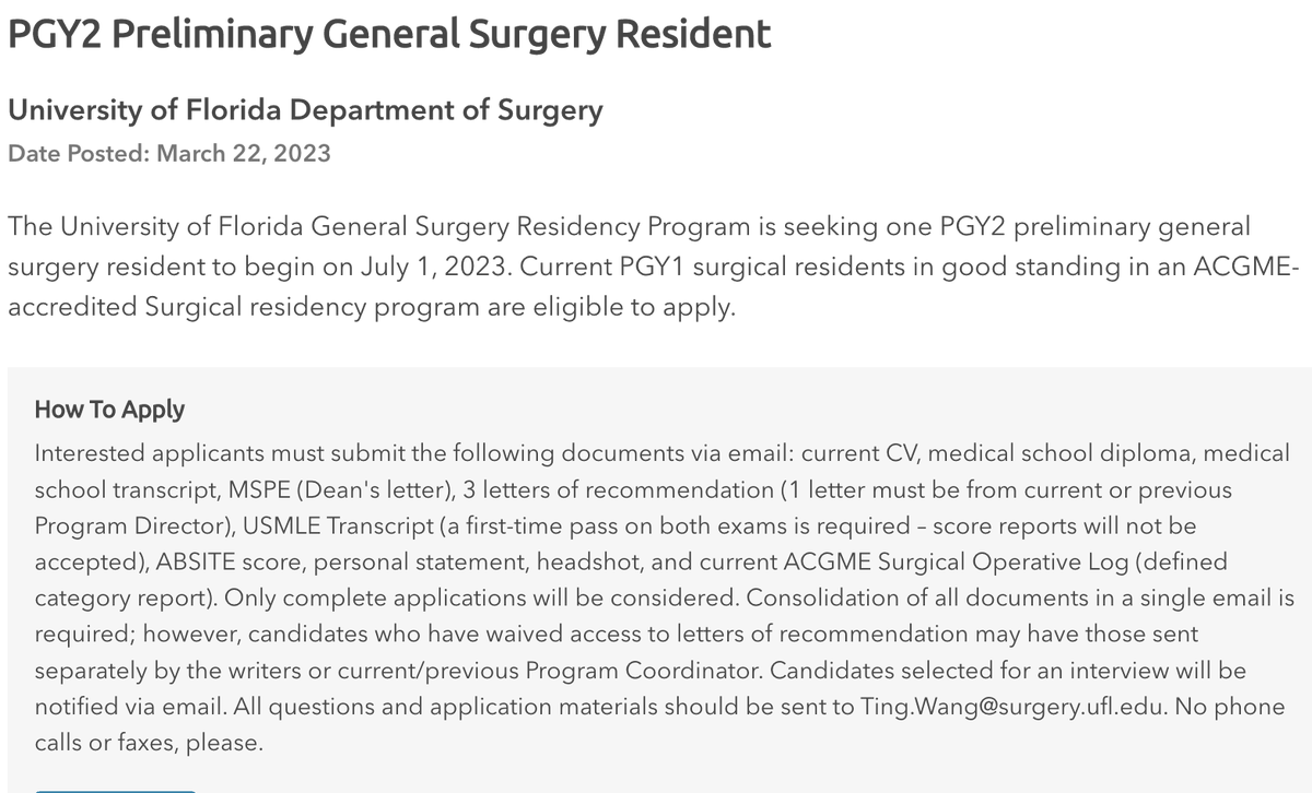 Inside_TheMatch's tweet image. PGY-2 Preliminary #GeneralSurgery Resident
University of Florida Department of Surgery
Posted: March 22, 2023
apds.org/education-care…
#InsideTheMatch