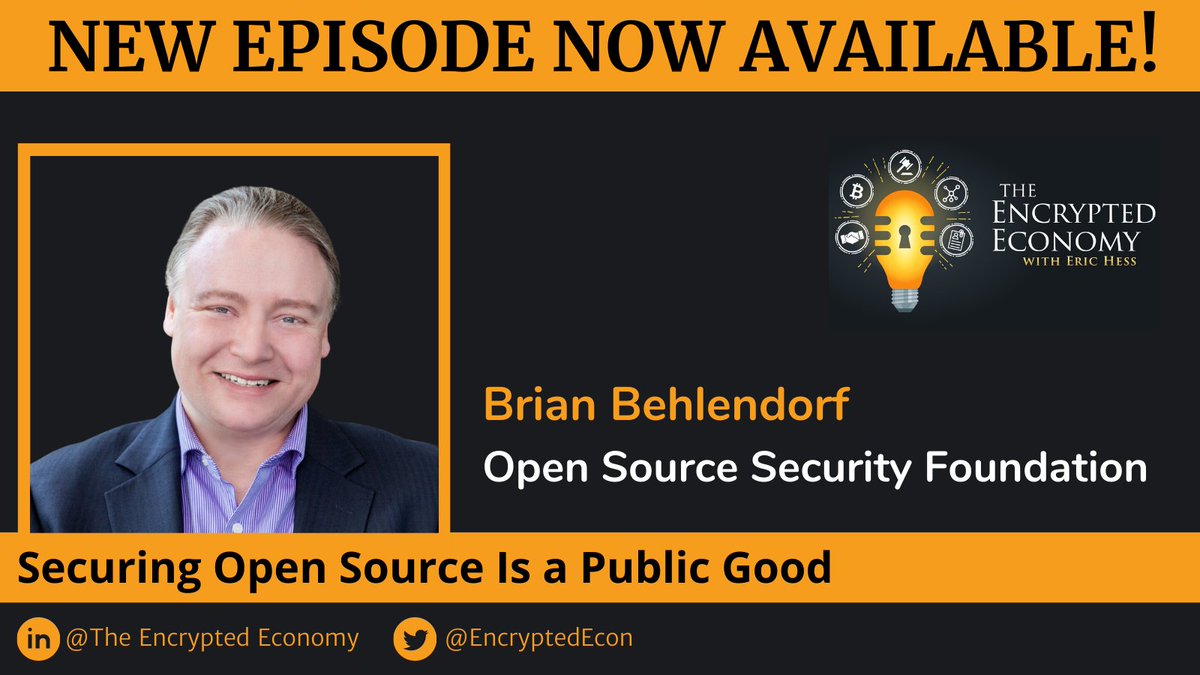 NEW EPISODE NOW AVAILABLE!

This week's special guest: <a href="/brianbehlendorf/">brianbehlendorf</a> from <a href="/linuxfoundation/">The Linux Foundation</a> joins us to discuss...

SECURING OPEN SOURCE IS A PUBLIC GOOD

Tune in on your favorite #podcast app!
lnkd.in/eFkpZQgB

#OpenSource #Blockchain #Hyperledger #DigitalAssets