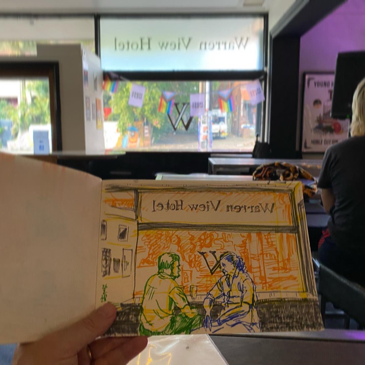 TimMcEwen67's tweet photo. Between sets on a Sunday evening at #TheWarrenViewHotel. 

#thewarrenview #warrenviewhotel #warrenview #restaurantsketch #restaurantsketchers #restaurantsketches #restaurant #pubsketch #pubsketchers #pubsketches #pub #drawingwhiledining #drawingwhilegigging #sketch #sketchbook https://t.co/VhOW0WwkQ6