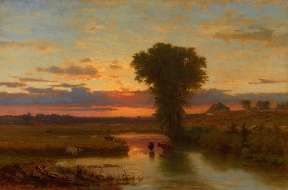 Homo_Curiosum's tweet photo. Brook at Sunset
George Inness (American, b.1825, d.1894)
Circa 1856-1857
oil on canvas
(60.1 x 91.3 cm)
Cincinnati Art Museum
#ClassicalArt #Masterpiece #Painting #Artist #ArtHistory #Artwork #Museum #Art #Kunst #Arte #BeauxArts #FineArt #Landscape #Inness #AmericanArt https://t.co/35SRS3YT9E