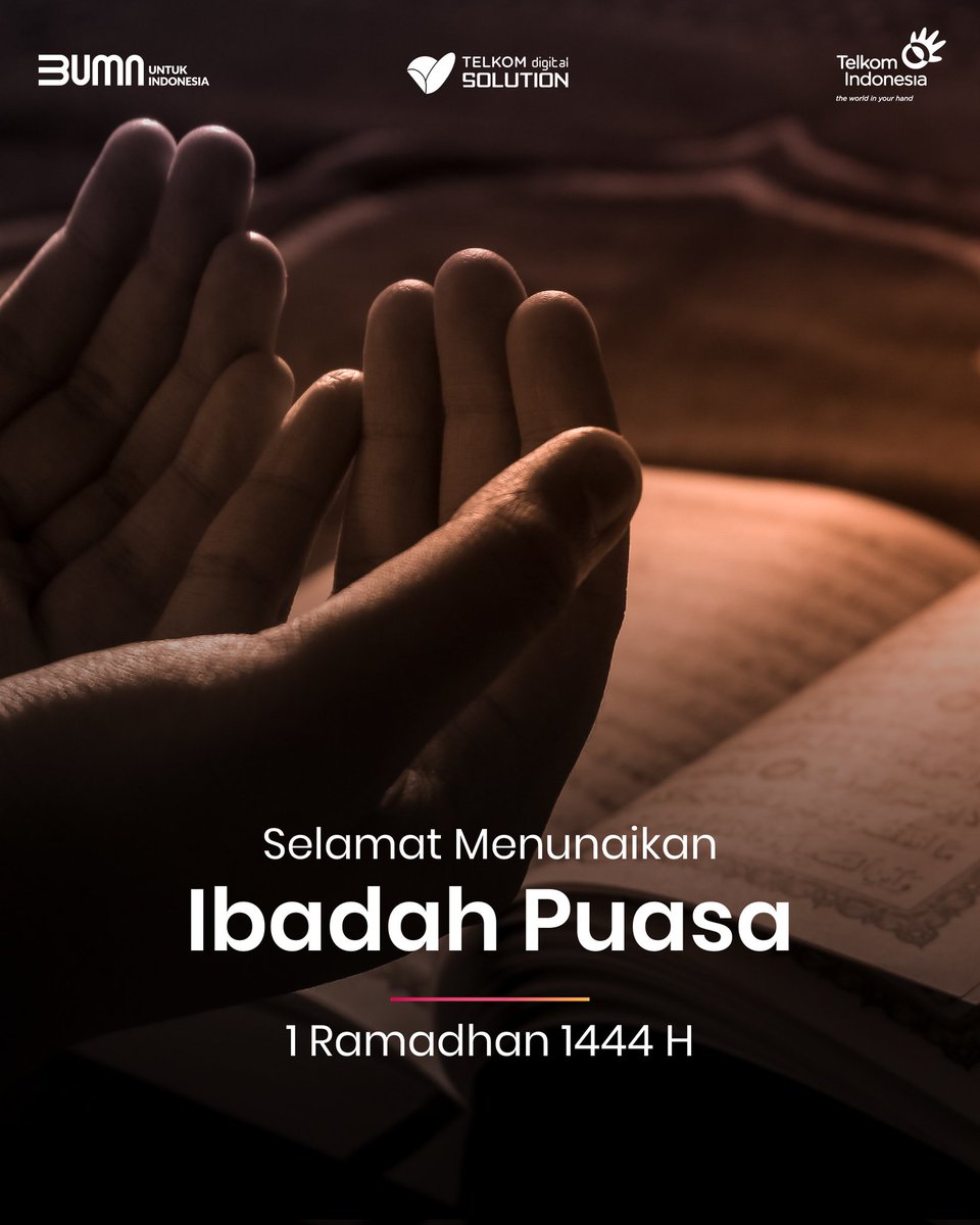 TelkomSolution's tweet photo. Marhaban ya #Ramadan

Semoga Ramadhan tahun ini membawa sukacita, kesehatan, dan kemakmuran bagi kita semua. Mari kita jaga kesucian bulan Ramadhan 1444 H dalam bingkai persatuan dan kedamaian.

Selamat menjalankan ibadah puasa bagi seluruh umat muslim.

#TelkomDigitalSolution https://t.co/G2CGva4G1b