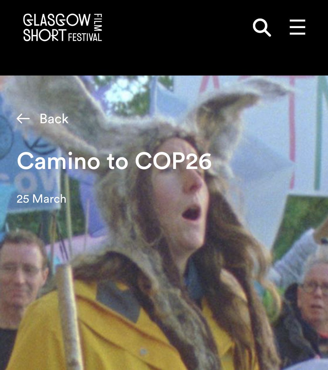 Looking forward to being in conversation with director Benjamin Wigley & artist/curator Ane Lopez ⁦@GlasgowShort⁩ Film Festival ‘Camino to COP26’ this Sat 16:30 ‘Path making, community action, non-violent resistance, protests, change imagination’ glasgowshort.org/shows/camino-t…