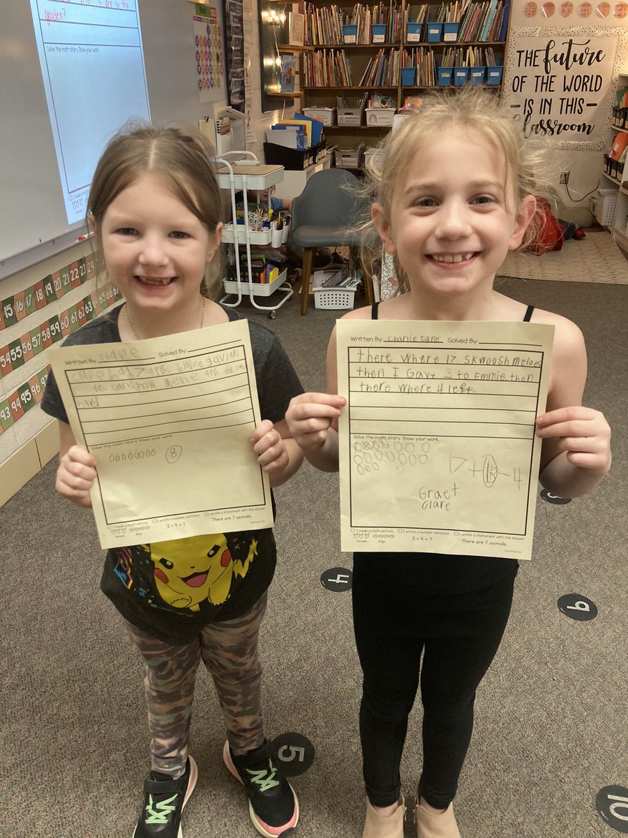 MissJobst's tweet photo. Working hard and having a blast creating story problems to challenge our friends in math today! #WeAreADM https://t.co/TYlDaEcMk1