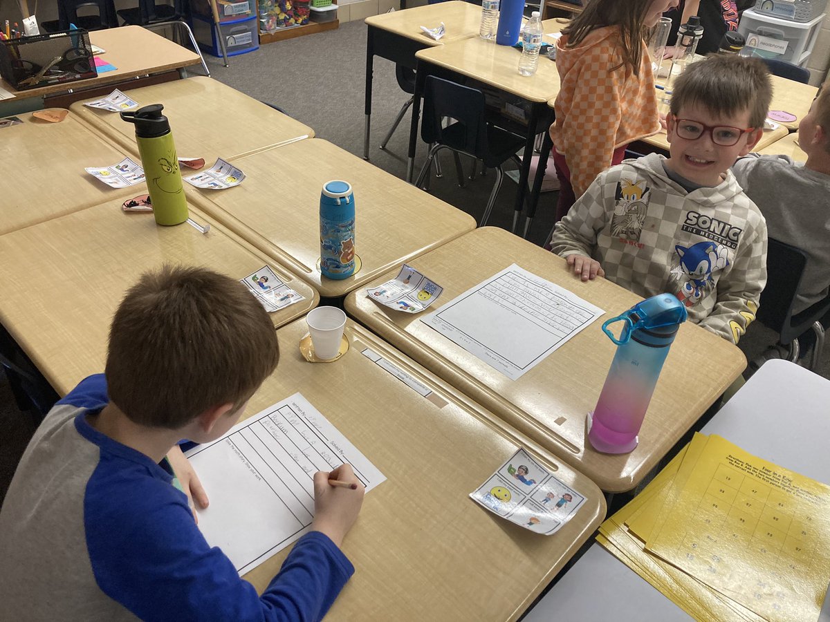 MissJobst's tweet photo. Working hard and having a blast creating story problems to challenge our friends in math today! #WeAreADM https://t.co/TYlDaEcMk1