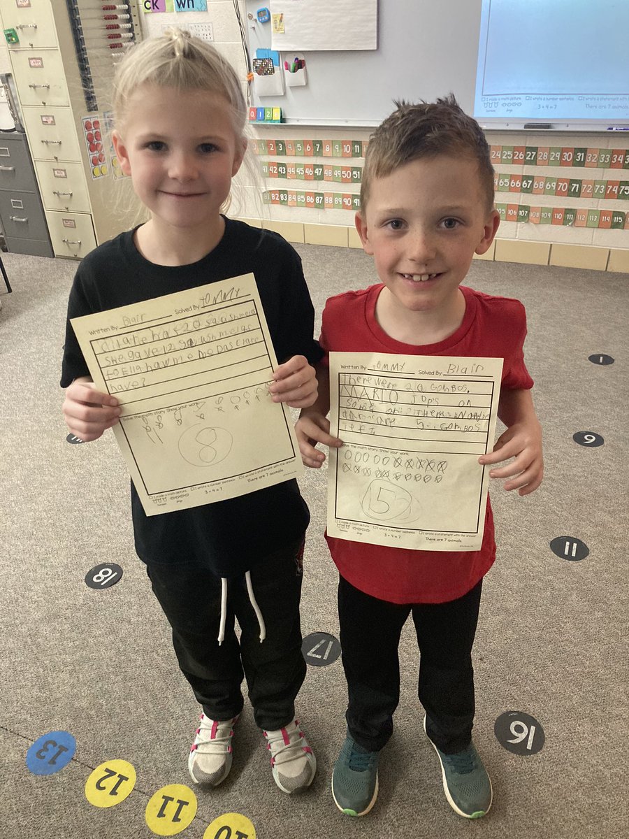 MissJobst's tweet photo. Working hard and having a blast creating story problems to challenge our friends in math today! #WeAreADM https://t.co/TYlDaEcMk1