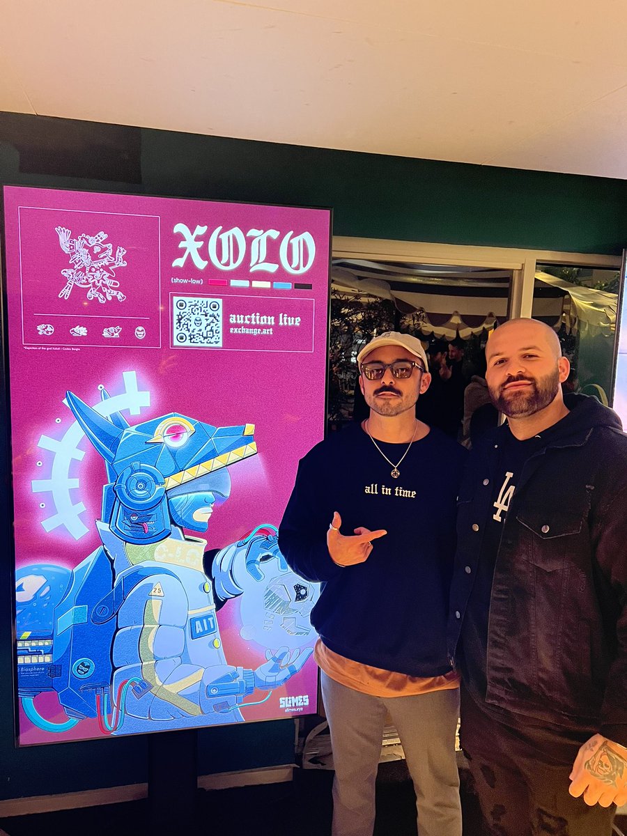 SCUMSOL's tweet image. Party by @Claynosaurz 
Auction by @MySlimes_ 
Auction mic drop by @BrenzCrypto 
New drip by @embroidery_boy 

Getting to meet several Slimes, welcome a new one in person AND get to take a photo with him and the piece. 

Pure magic. I am having a good time. 

🙏🏽 gratitude