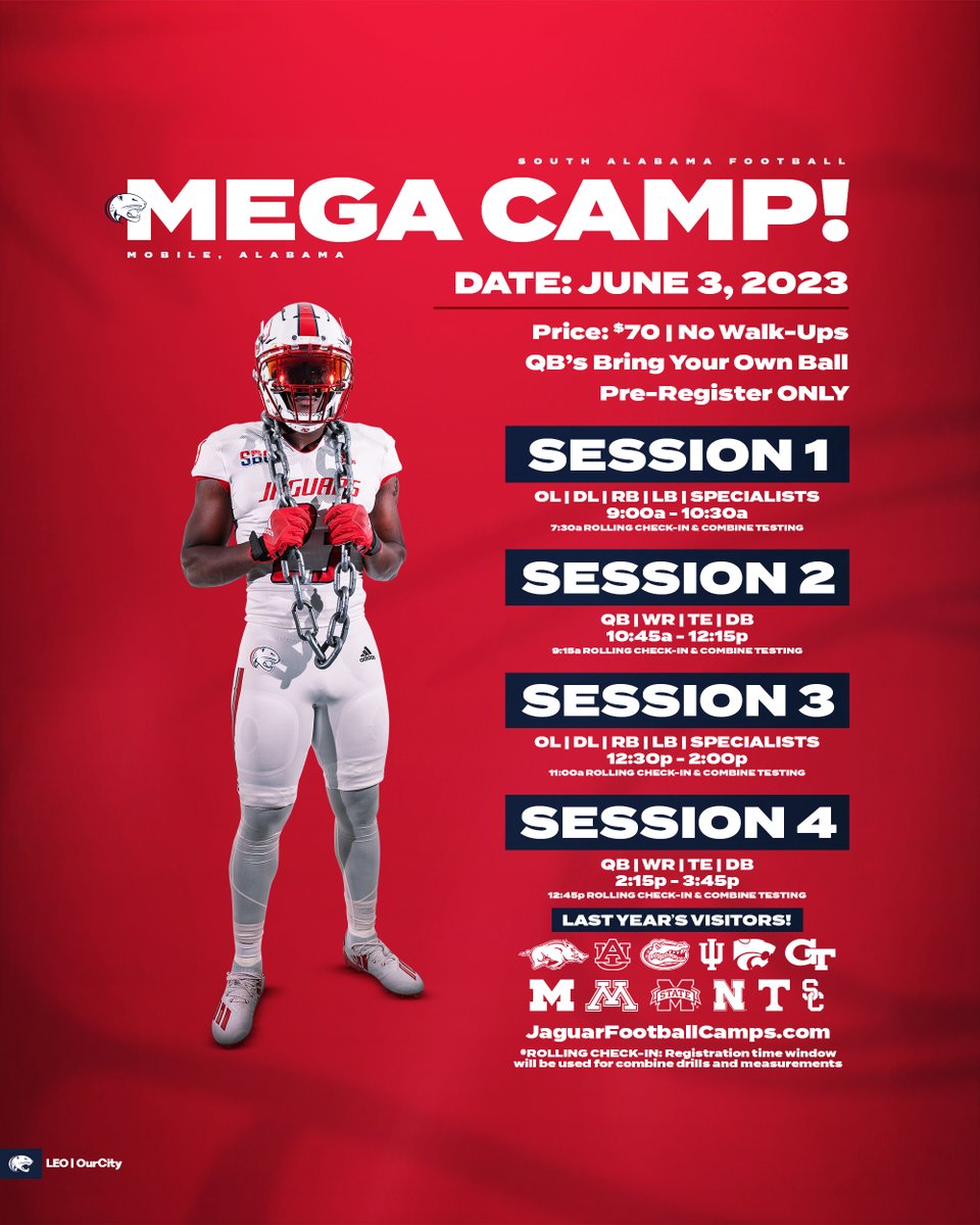 Mega Camp‼️

Join us on June 3rd for our 2023 Mega Camp 🏈

#LEO | #OurCity
