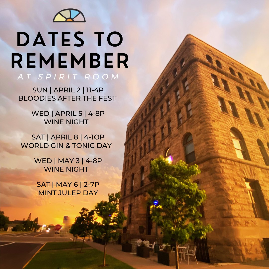 // We are pushing through this #foreverwinter by unveiling some fun Springtime events ( listed below ) we will be hosting beyond our • Thursday-Saturday | 4-1OP • open hours 🥂
￼
 Find the full details here : facebook.com/thespiritroomw… &amp; RSVP to not miss out // #spiritroomwi