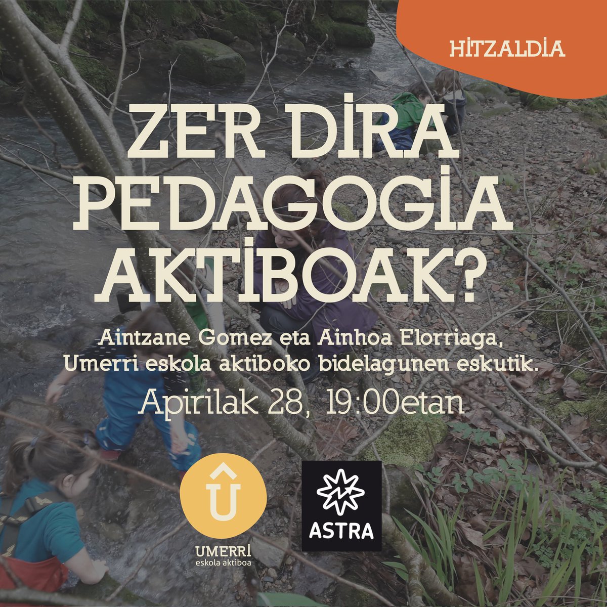 ZER DIRA PEDAGOGIA AKTIBOAK?

Teoriatik praktikarako hurbilpen bat.

Aintzane Gomez eta Ainhoa Elorriaga, Umerri Eskola Aktiboko bidelagunen eskutik.

🗓️ Apirilak 28
🕒 19:00.
📌 Astra, Gernikan. 
Ibarra kalea z/g, 48300. 

#umerri
#hitzaldia
#urdaibai
#pedagogiasactivas