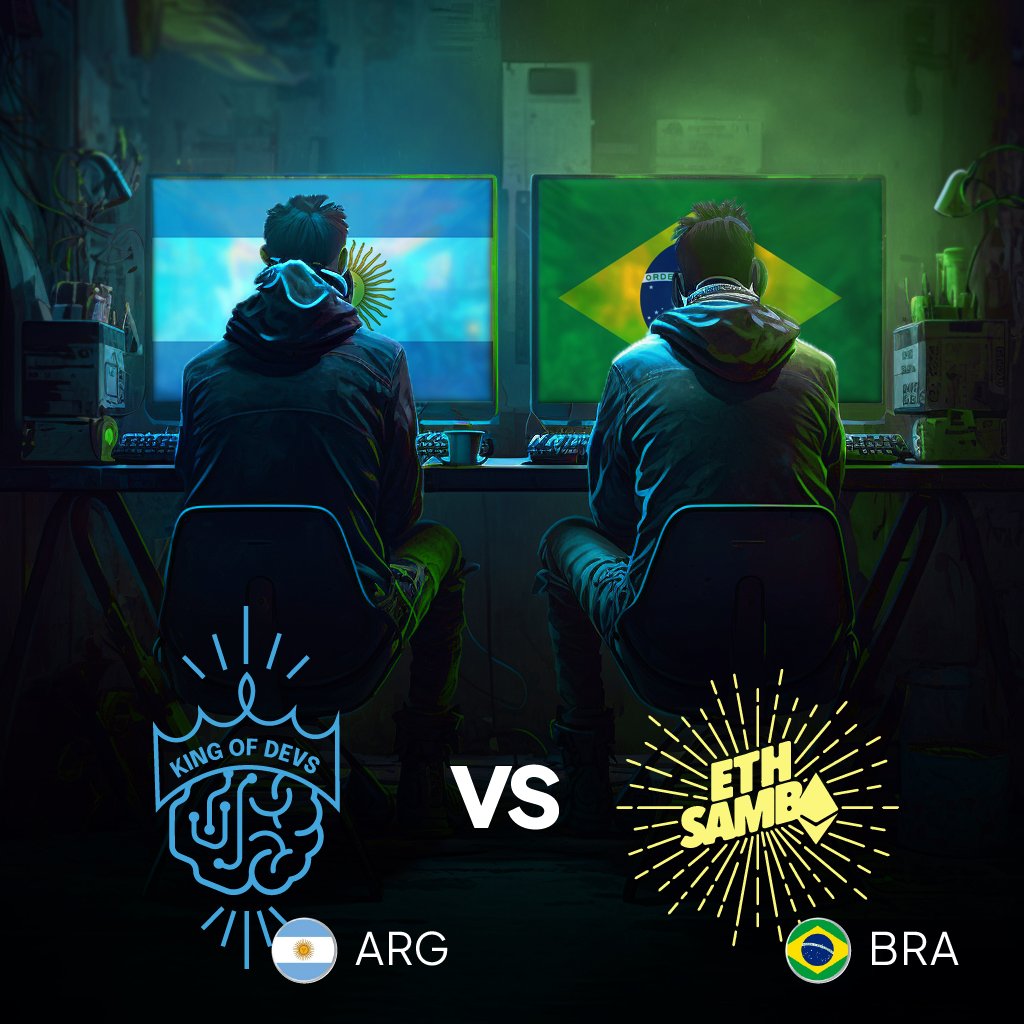 Brasil 🇧🇷 la la la la la la la 🎶

¿Qué es esto? ¿Nos volvimos locos? 

No. O sí, no lo sabemos.

Pero esta es nuestra forma de anunciar oficialmente que #KingOfDevs compartirá un track especial con <a href="/ethsamba/">ETHSamba</a> 🥳

¿Querés más detalles? Mañana en #WhatDoUThink 👇