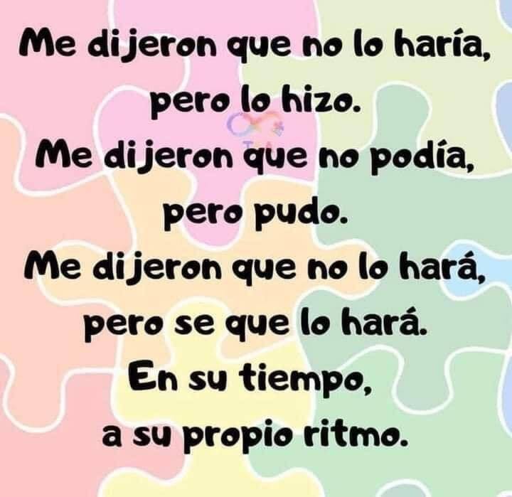 Del muro de Autismo una luz en el camino: 👇🏽

#confianza #superandobarreras #respetandosusritmos #capacidades #oportunidades #diversidad #TEA #autismo #asperger #conectados
