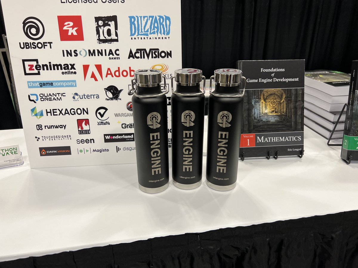 Awesome laser-etched water bottles at the C4 booth.