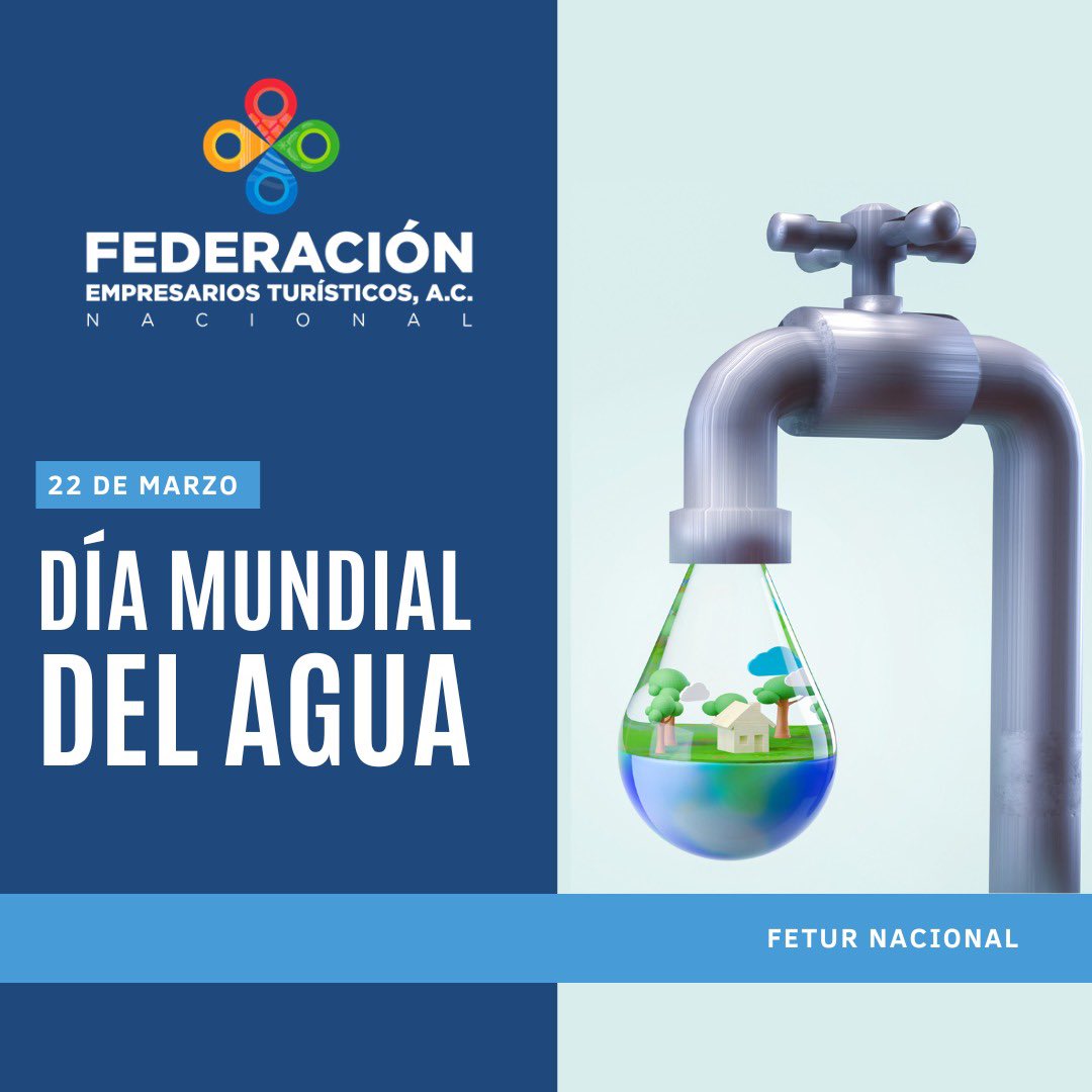 feturnacional's tweet photo. 💧Dia Mundial del Agua
Mientras que un ciudadano promedio consume 127 litros al día, el gasto por turista oscila entre los 450 y los 800 litros, en función de la estación y de la zona.
Fuente: https://t.co/FlPqi5eDXM
#DiaMundialDelAgua #DatosTurismo #AmandaCierrale https://t.co/tYuHTi1yxP