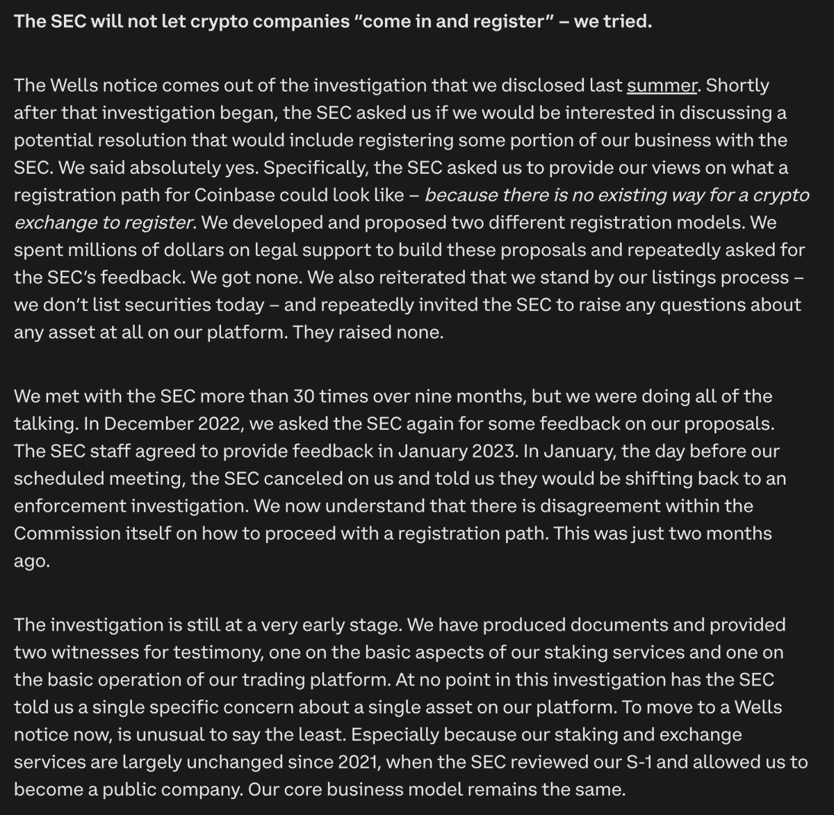 lawtoshi's tweet photo. It is difficult to overstate how remarkable it is that this is the response of a public company to a Wells notice. https://t.co/ZrTTkv7RzM