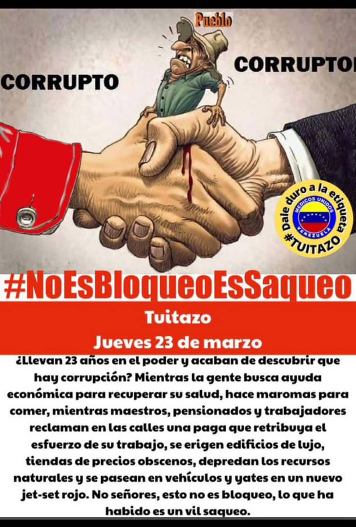 pregon_f's tweet photo. 23 Años de saqueo de la patria y de someter a nuestro pueblo a las peores humillaciones. https://t.co/lWbAy3AXq9
