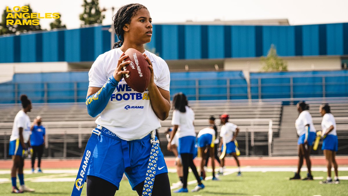 We are footbALL. 💙 In honor of #WomensHistoryMonth, we partnered with @usnikefootball to host girls flag football clinics + career panels! 📸 » bit.ly/3z2aSo5