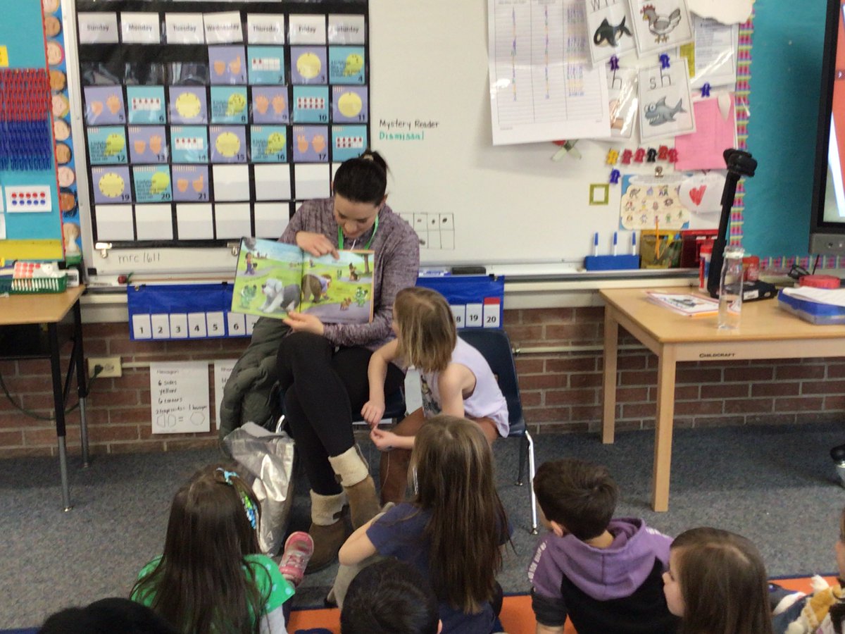 We had such a great time listening to Abby's mom read during her mystery reader visit! #d70cougars