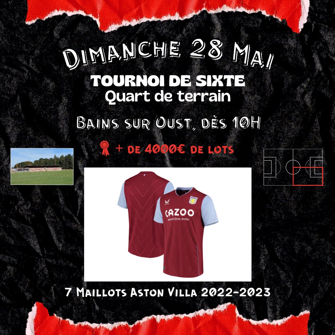 CadetsBains's tweet photo. #Tournoidesixte

Chaque jour, pendant 8 jours, nous allons vous faire découvrir un lot qui vous sera proposé lors de notre 𝘁𝗼𝘂𝗿𝗻𝗼𝗶 𝗱𝗲 𝘀𝗶𝘅𝘁𝗲.

👕 Enchaînons pour ce sixième jour avec 7 Maillots d’Aston Villa saison 2022-2023. https://t.co/HksdMUoxQH