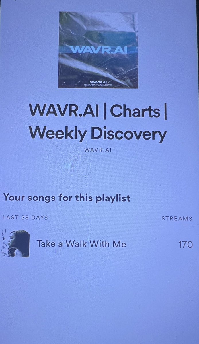AmazoniaMP's tweet photo. R&B/Soul!! New Pellaphants🐘have entered the discovery room 😍🫶🏽
#WeeklyDiscovery on WAVR AI
thanks #Spotify 😘😘😘❤️Charts #TakeAWalkWithMe by Michelle Pella https://t.co/T4bdEFYvlq