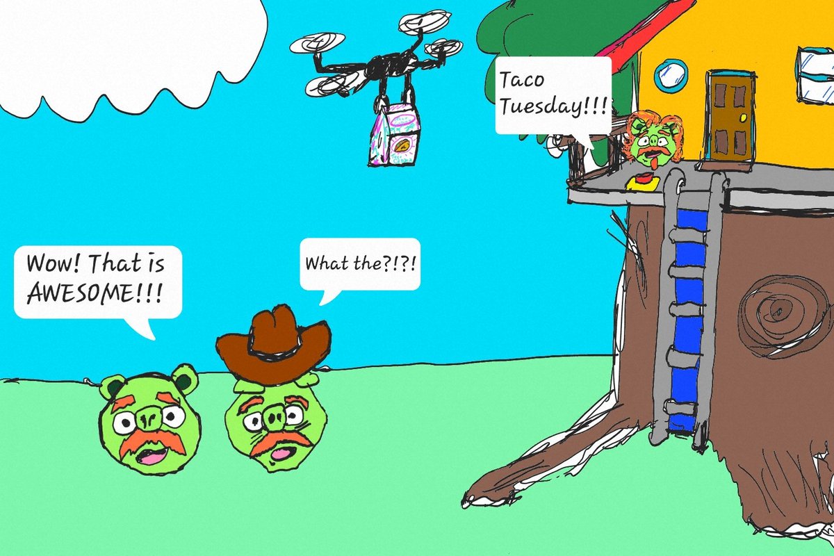 #YoWhutUP!!!  Thus far, #MiniMoustache has had <a href="/Whataburger/">Whataburger®</a>, <a href="/raisingcanes/">Raising Cane's</a> &amp; <a href="/TacoCabana/">Taco Cabana</a> delivered to his secure treehouse via #DwoneDewivewy (registered trademark, patent pending).

<a href="/UncleTexGP/">UncleTex (德州叔叔/삼촌텍스)</a> still hasn't brought him down for a haircut!!!

🤣🤣🤣