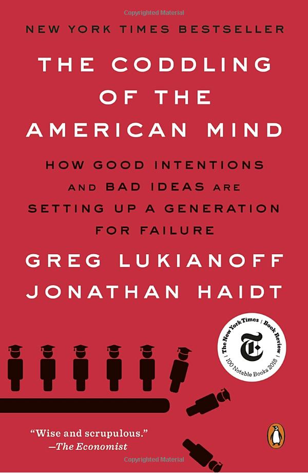 burkef's tweet photo. I think this is the best book you can read right now if you are the parent of a child. Helps you understand how to raise a resilient &amp; well-adjusted person, not a coddled, anxious, victim. Should be required reading for all kindergarten parents IMHO... @JonHaidt @glukianoff https://t.co/GyFVX6GFwH