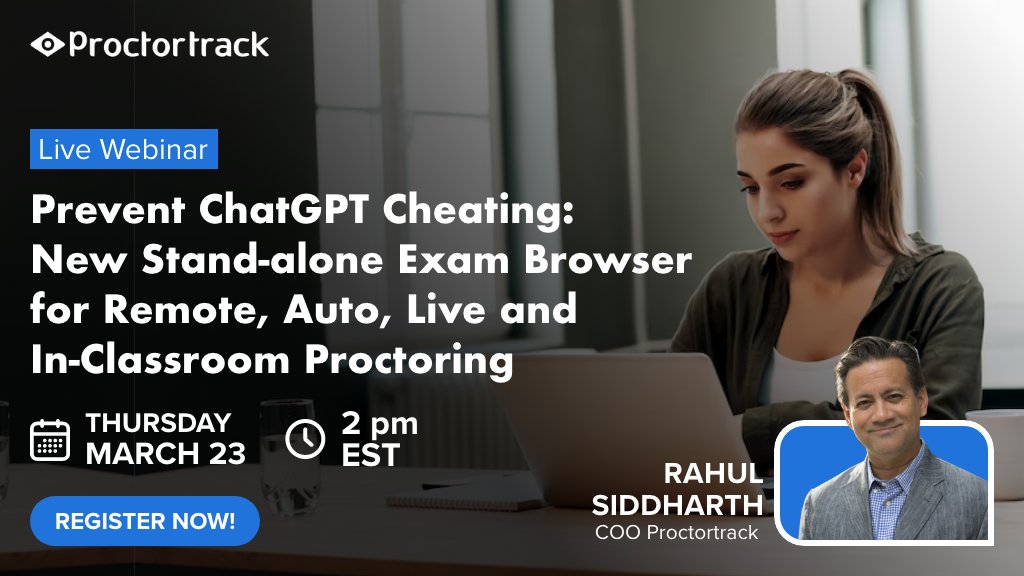 Webinar Tomorrow, March 23 | Prevent #ChatGPT Cheating: New Stand-alone Exam Browser for Remote, Auto, Live and In-Classroom Proctoring.
ecs.page.link/tzbMB
#edtech #onlineexams #onlinelearning #remoteproctoring #opensource #OpenedX #remoteproctoring #chatbot