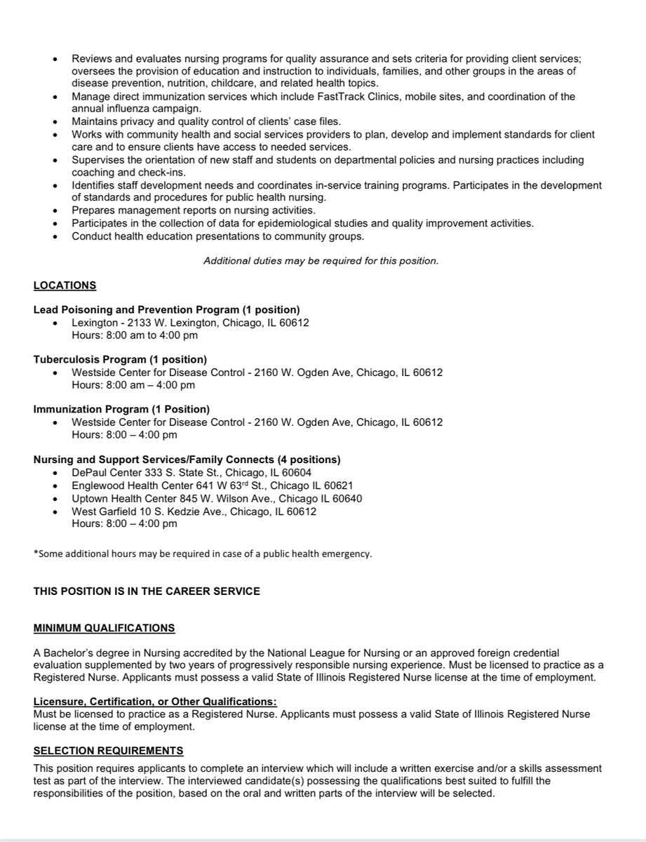 EverThriveIL's tweet image. CDPH is opening seven positions for Public Health Nurse III. Learn more...bit.ly/42AhXcU #chicago #publichealth #cdph