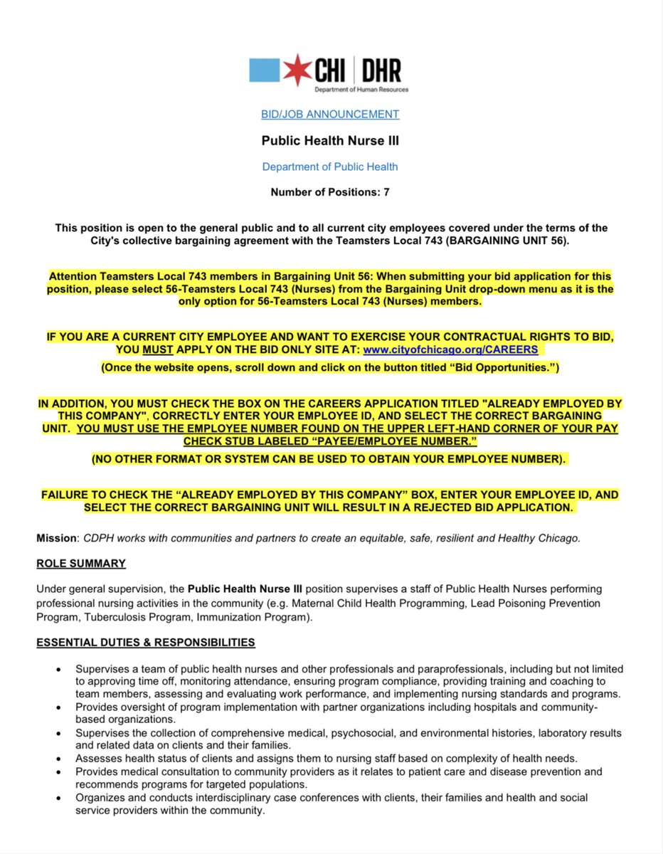 EverThriveIL's tweet image. CDPH is opening seven positions for Public Health Nurse III. Learn more...bit.ly/42AhXcU #chicago #publichealth #cdph