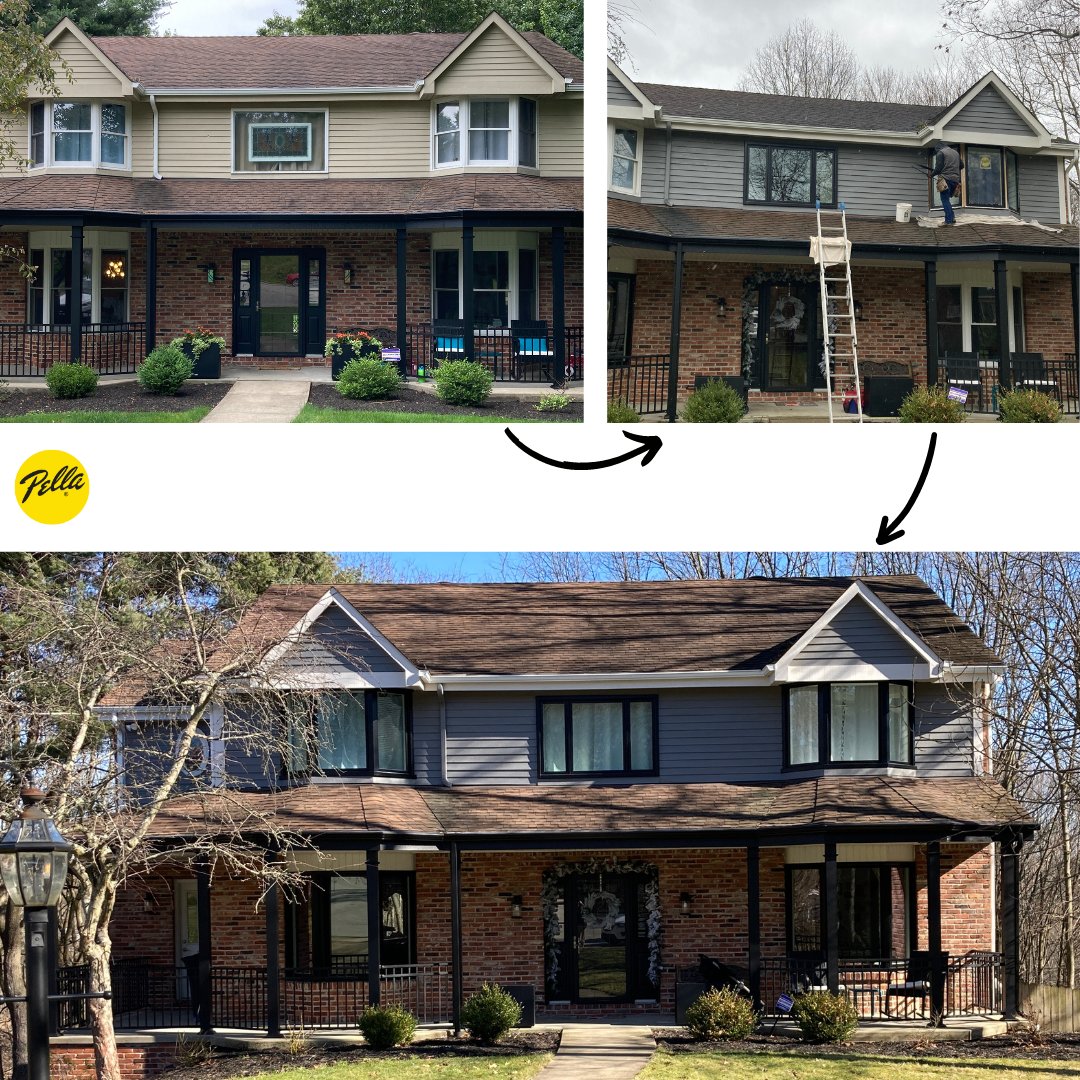 The black replacement wood windows on this home provided it with a modern look while also bringing in more energy efficiency and innovation to the home.

#GuntonPella #blackwindows #woodwindows #windowreplacement #windowinstallation