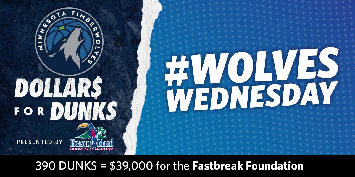 ticasino's tweet photo. It's #WolvesWednesday! We've partnered with @Timberwolves to donate $100 to the Fastbreak Foundation for every SLAM DUNK the Wolves score this season! 🏀
Retweet for your chance to win a Treasure Island Fun Prize Pack!
One lucky fan will win. Must be 18+ to win. https://t.co/yGTwjdN3W0