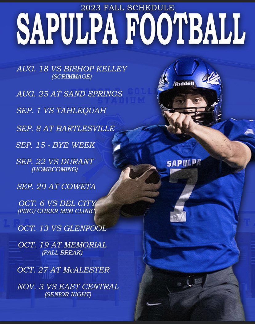 Sapulpa_FB's tweet photo. Be here before ya know it!! https://t.co/cr6e9W4V06