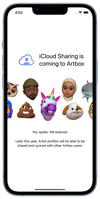 artboxtheapp's tweet photo. You spoke. We listened. 

Later this year, Artist profiles will be able to be shared and synced with other Artbox users. 

#iCloud #SwiftUI #crafting #parenting #minimalism #declutter #iOS #AppStore #ComingSoon #arts #iOSDev https://t.co/P5HVqw1ugS