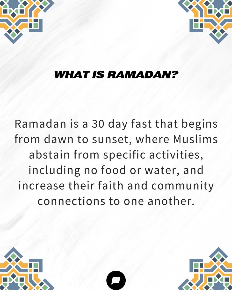 NLC's tweet photo. Today is the start of Ramadan, beginning a holy month of observance for over 1.9 billion Muslims across the world. Ramadan is a 30 day fast that begins from dawn to sunset, where Muslims abstain from specific activities, including no food or water, and increase their faith https://t.co/A4hwXcykKt