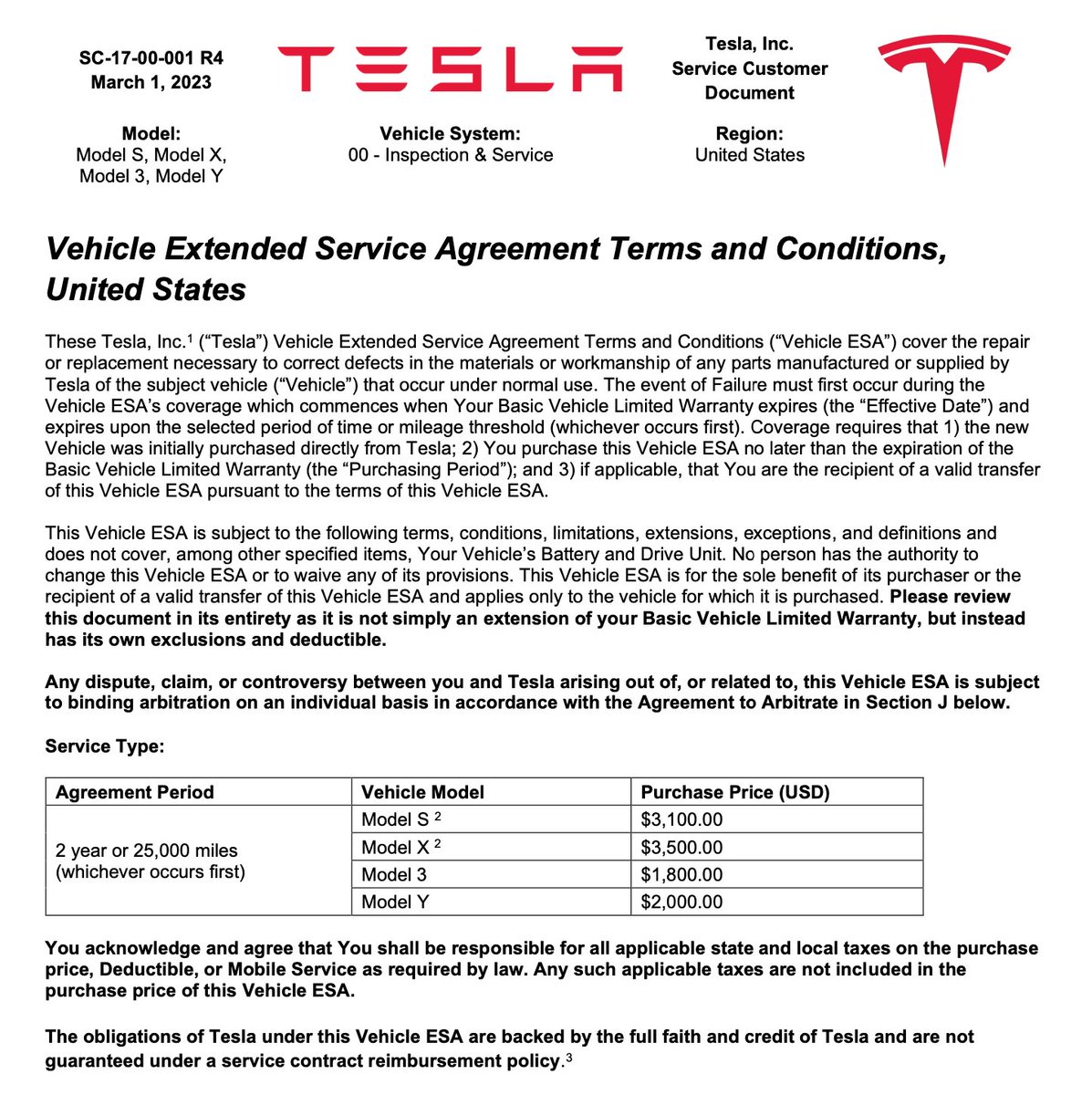 Sawyer Merritt on Twitter "NEWS Tesla has launched Extended Warranty