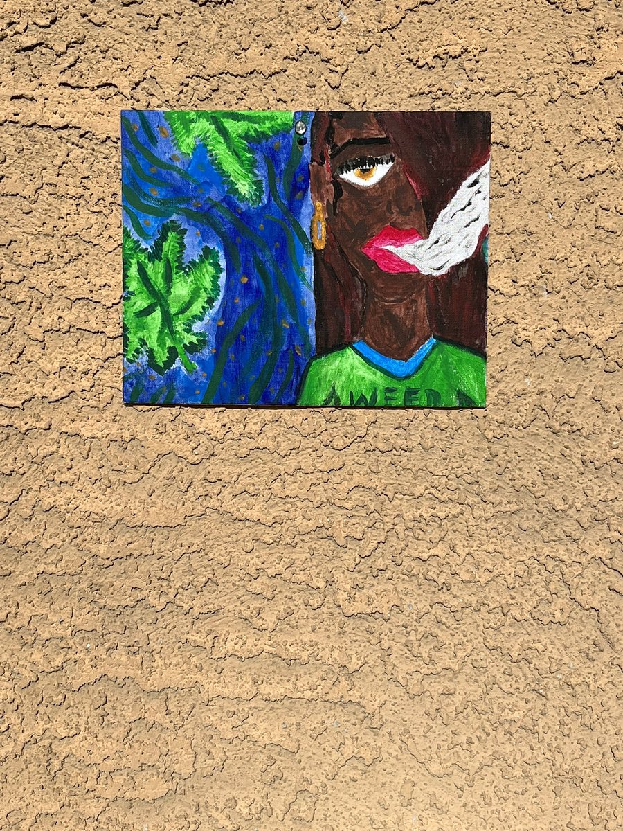 KolasLooks's tweet image. New art by me. Support Black Owned Business. SheWinsCreations This piece is called stoner chick. It’s currently $12 + shipping message me if you’re interested #art #Creative #dopeart #manifestation #ArtistOnTwitter #BlackArtist #CreateYourPlace #WeedLovers