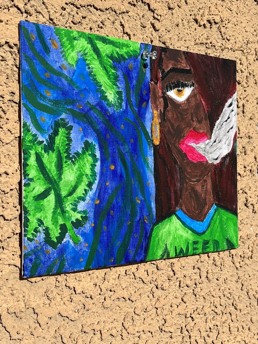 KolasLooks's tweet image. New art by me. Support Black Owned Business. SheWinsCreations This piece is called stoner chick. It’s currently $12 + shipping message me if you’re interested #art #Creative #dopeart #manifestation #ArtistOnTwitter #BlackArtist #CreateYourPlace #WeedLovers