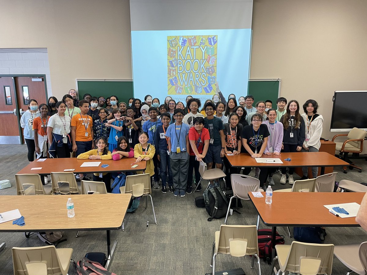 bdjhlibrary's tweet photo. Katy Book Wars BDJH campus competition was today. We had 12 teams!! Winning team had 20 out of 21 correct answers!@BeckendorffJH @katy_libraries https://t.co/9HV3UwEIEu