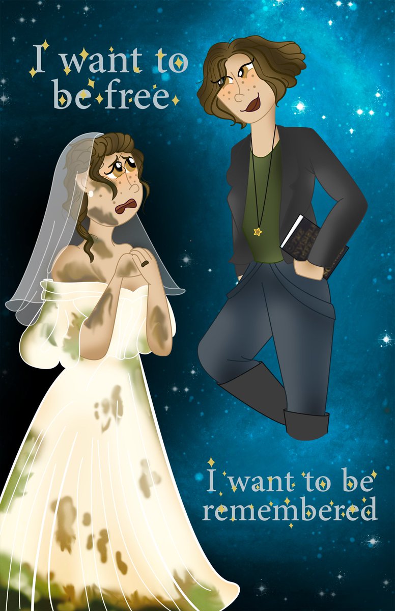 AyaGolender's tweet photo. ✨I want to be free✨
I finished The invisible life of Addie LaRue and it’s incredible. I cried.
The beginning of the story and end of the story✨
#addielarue #book #ilstration #digtialart
SPOILERS: I like to think after being let go she IMMEDIATELY Cut her https://t.co/sv88L3LDYV