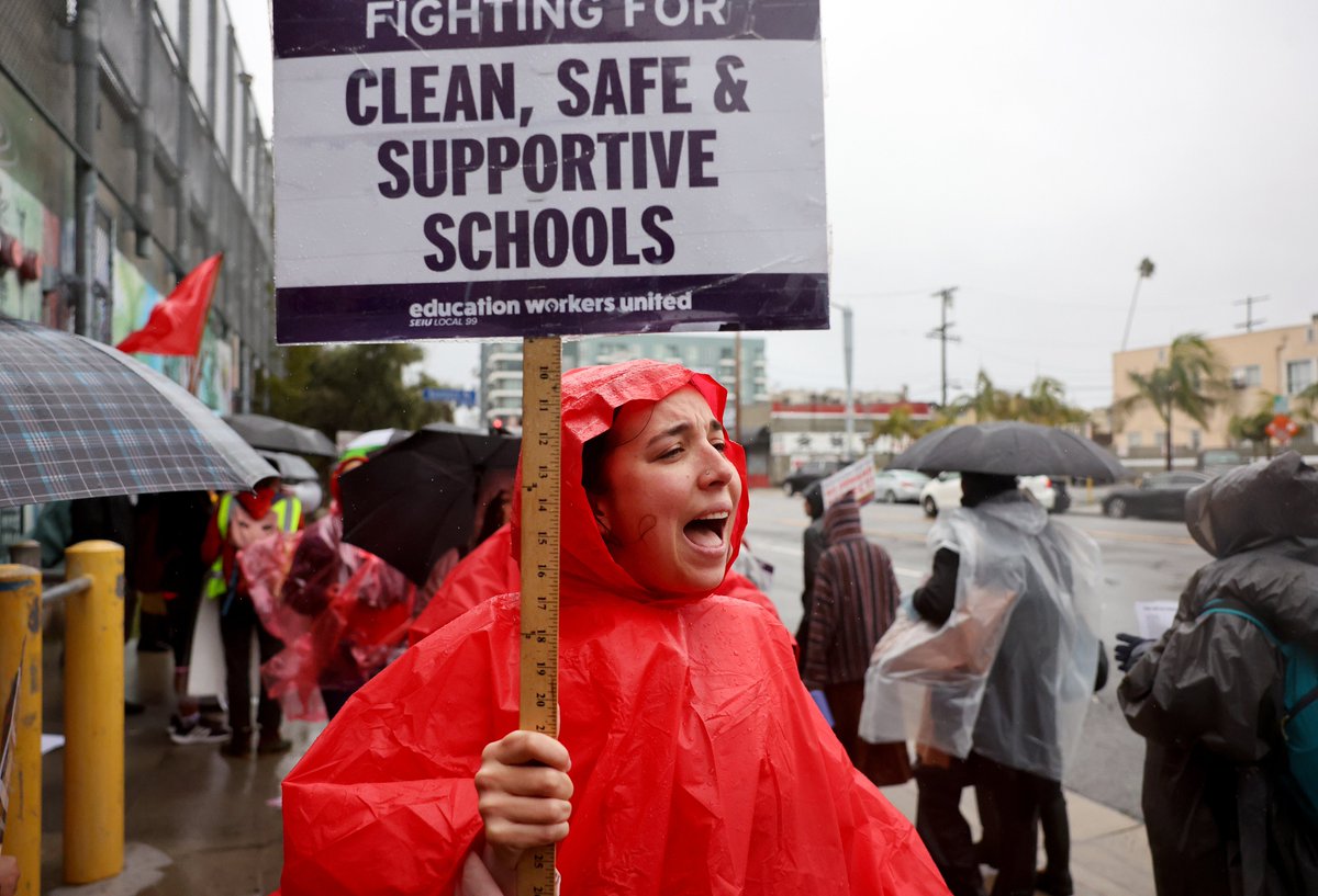 Public school employees in LA County are walking the picket line for 3