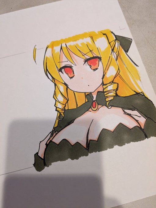 100均マーカーだけど金髪の発色頑張ってる 