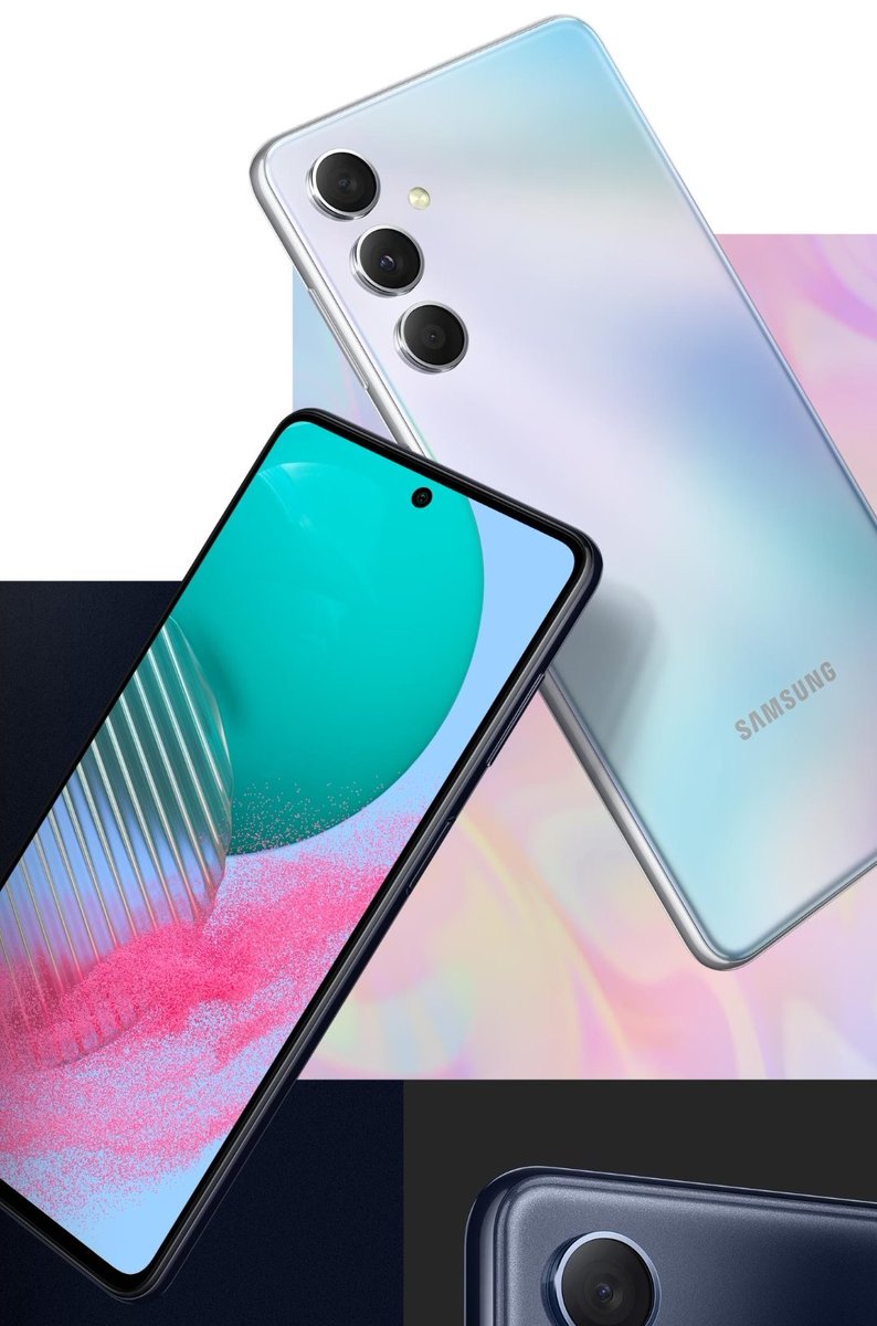 TechnoAnkit1's tweet photo. Samsung Galaxy M54 Goes Official

6.7"FHD+ 120Hz sAMOLED
G Glass 5
Exynos 1380
108(OIS)+8+2MP
32MP
6000mAh
25W
Android13 (OneUI 5.1)+4 Years Android OS &amp; 5Years Security Update 
Side Mounted F-S 
WiFi 6,Bluetooth5.3
X-axis Motor
Single Speaker
8+128/256GB
1TB (MicroSD)
8.4mm
199g https://t.co/c115YFeKQZ