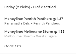 callof_footy's tweet photo. Let's kick off Round 4 with a nice little two teamer.
#nrl #GamblingTwitter #rugbyleague #bettingtips #rugbytips #bettingtwitter #NRLeelspanthers https://t.co/gkkkFOT4uo