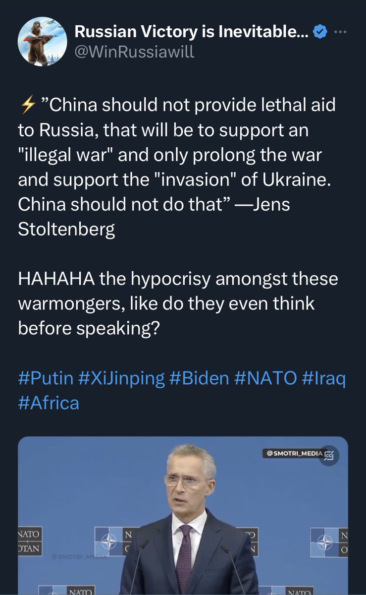 LOL! But why is it undesirable for the US/NATO when some leaders want to mediate in order to hold peace talks? 😬🤦🏼‍♂️

And the guts to talk abt illegal.. really?🥴😝

#UkraineRussiaConflict